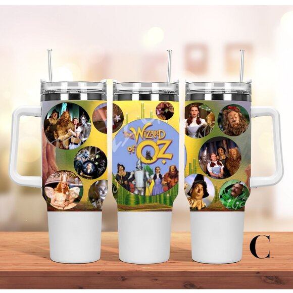 Disney Wizard of oz 40 oz Tumbler/Water bottle/Mug with lid, handle and straw. B - Picture 1 of 1
